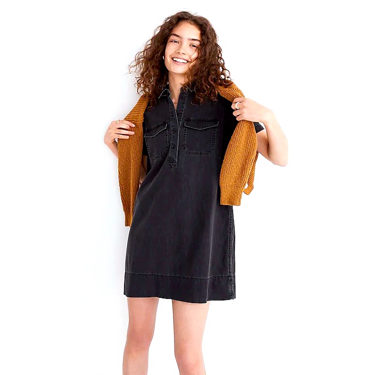 Madewell Denim Short-Sleeve Popover Shirtdress